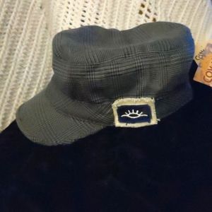 Cov-ver plaid poly/cotton military cap